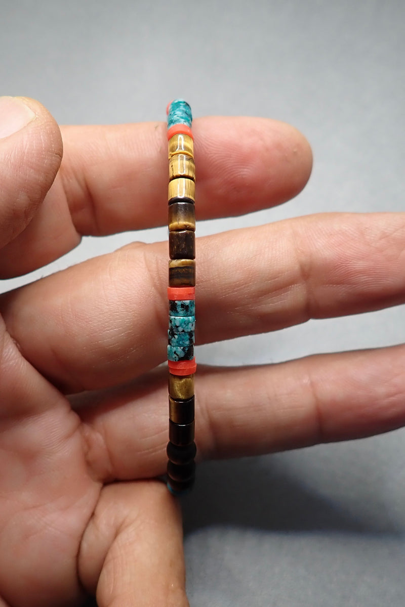 TURQUOISE/TIGER EYES BRACELET
