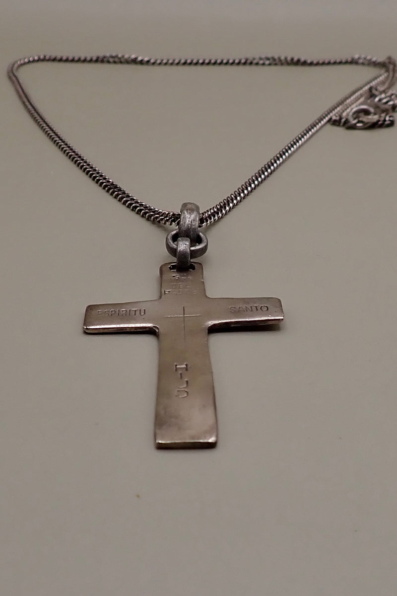 ENGRAVE FLAT CROSS NECKLACE