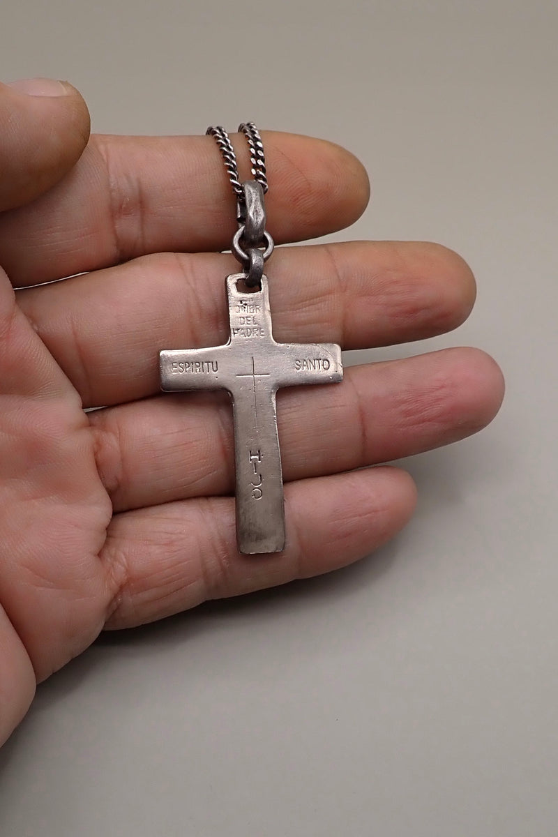 ENGRAVE FLAT CROSS NECKLACE