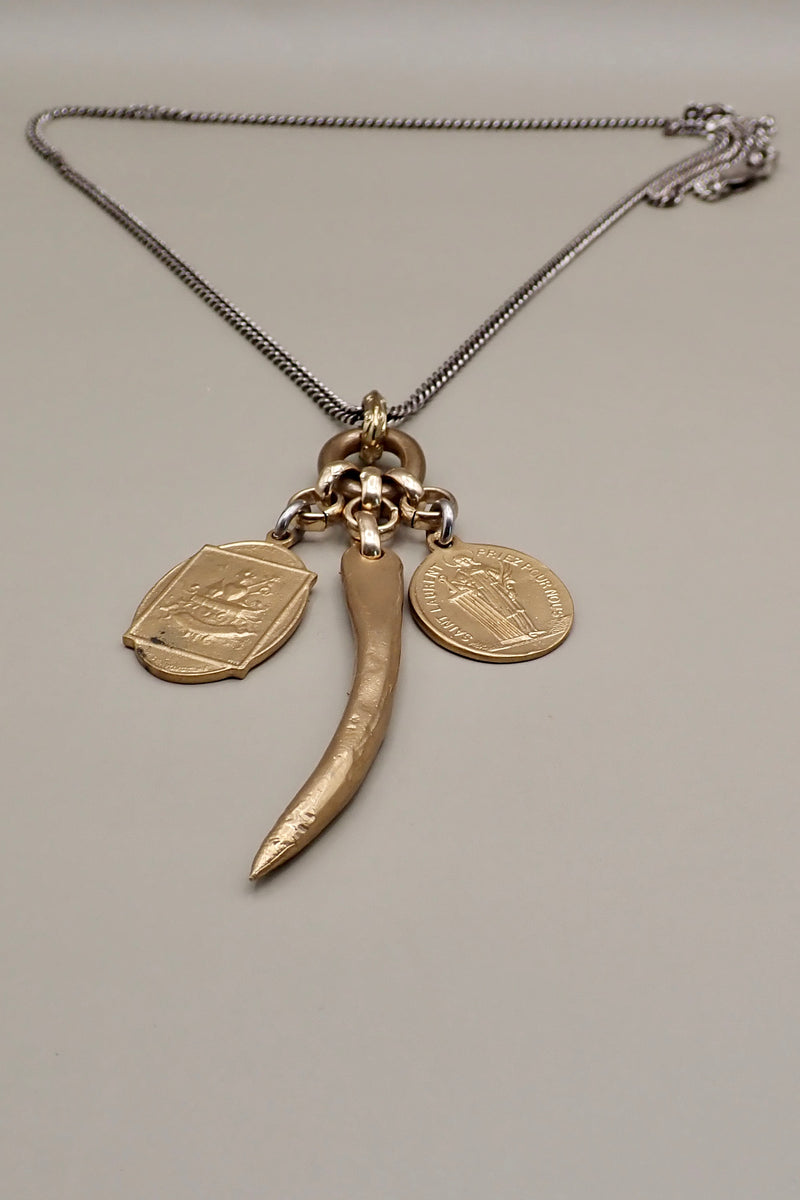 HORN & MEDALS NECKLACE