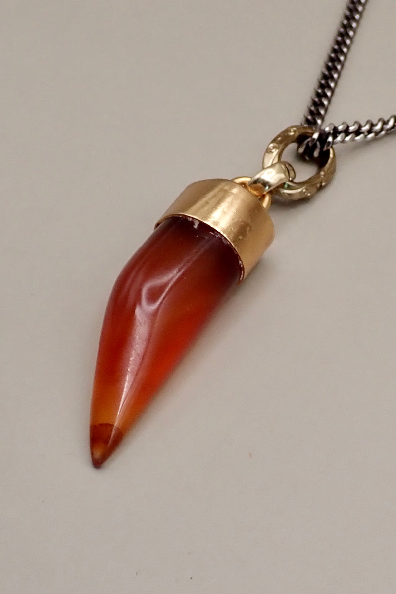 CARNELLIAN HORN  NECKLACE