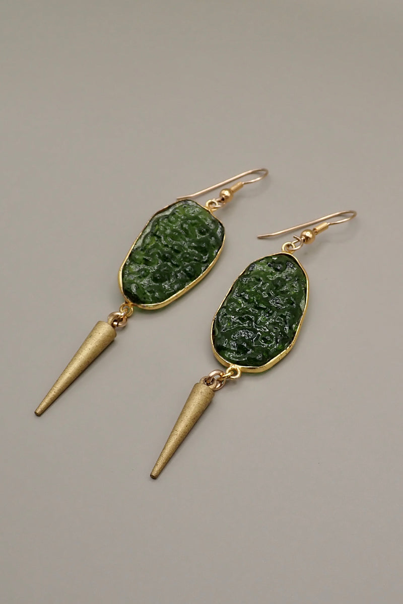 VITROUX GREEN ONYX EARRINGS
