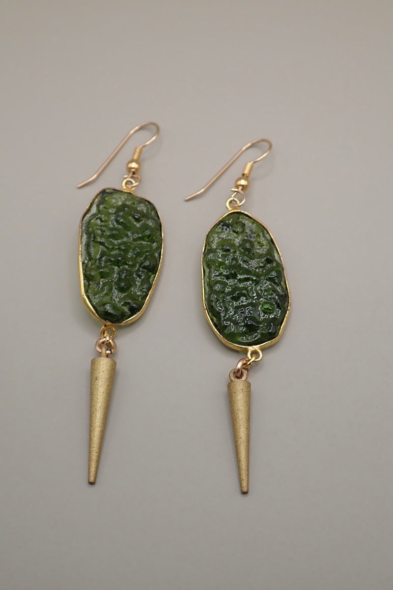 VITROUX GREEN ONYX EARRINGS
