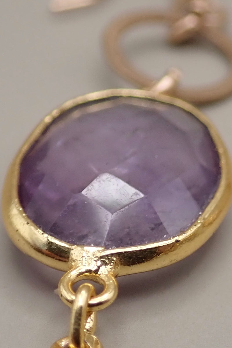 AMETHYST SPIKES EARRINGS