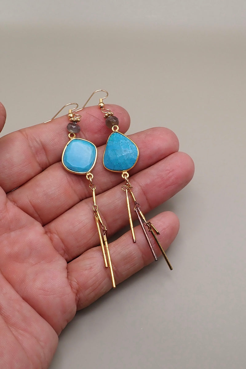 TURQUOISE MEDUSA EARRINGS