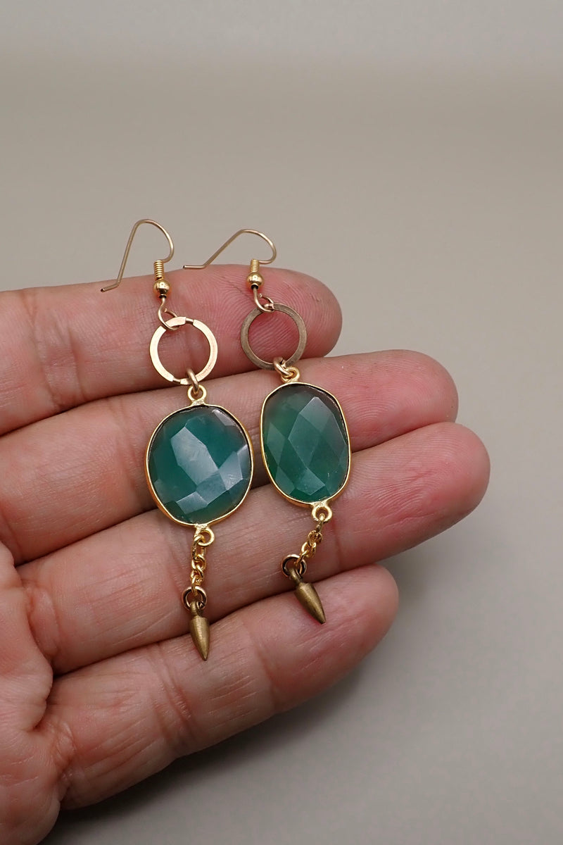 GREEN ONYX EARRINGS