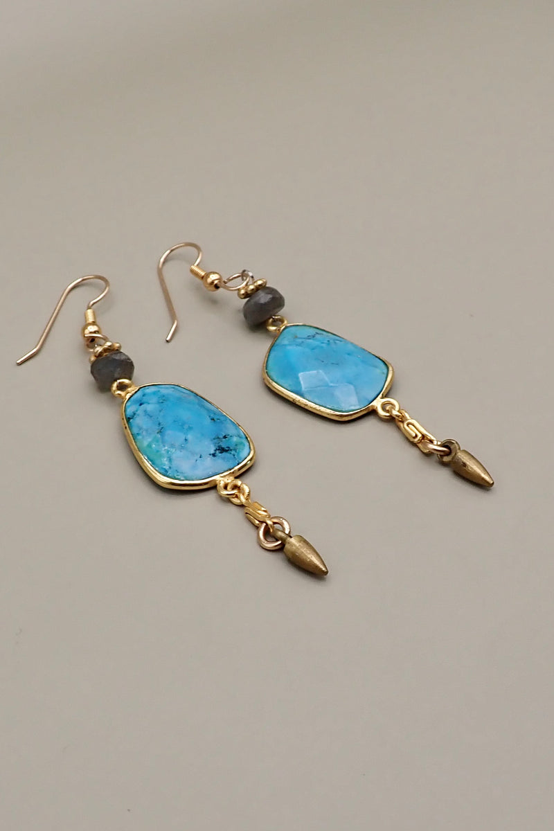 TURQUOISE SPIKES EARRINGS