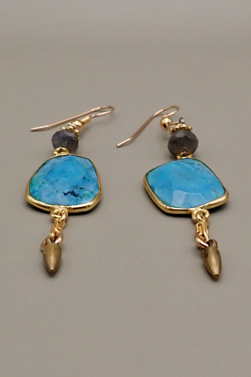 TURQUOISE SPIKES EARRINGS