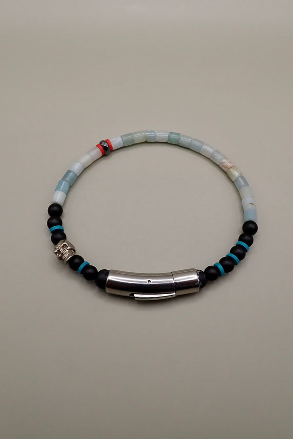 AMAZONITE & BLACK ONYX  BRACELET