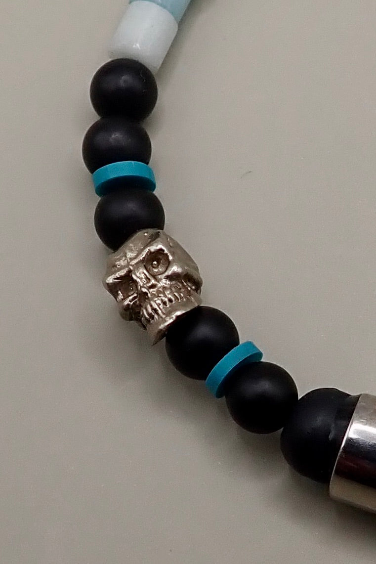 AMAZONITE & BLACK ONYX  BRACELET