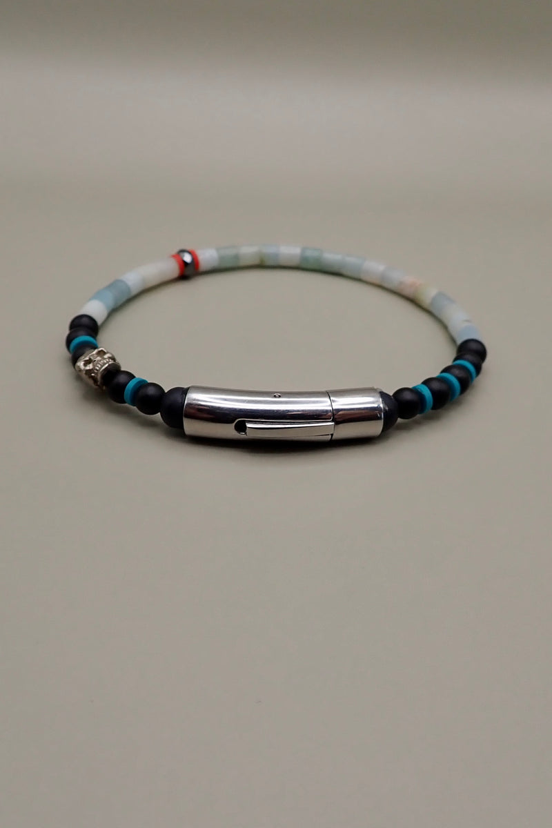 AMAZONITE & BLACK ONYX  BRACELET