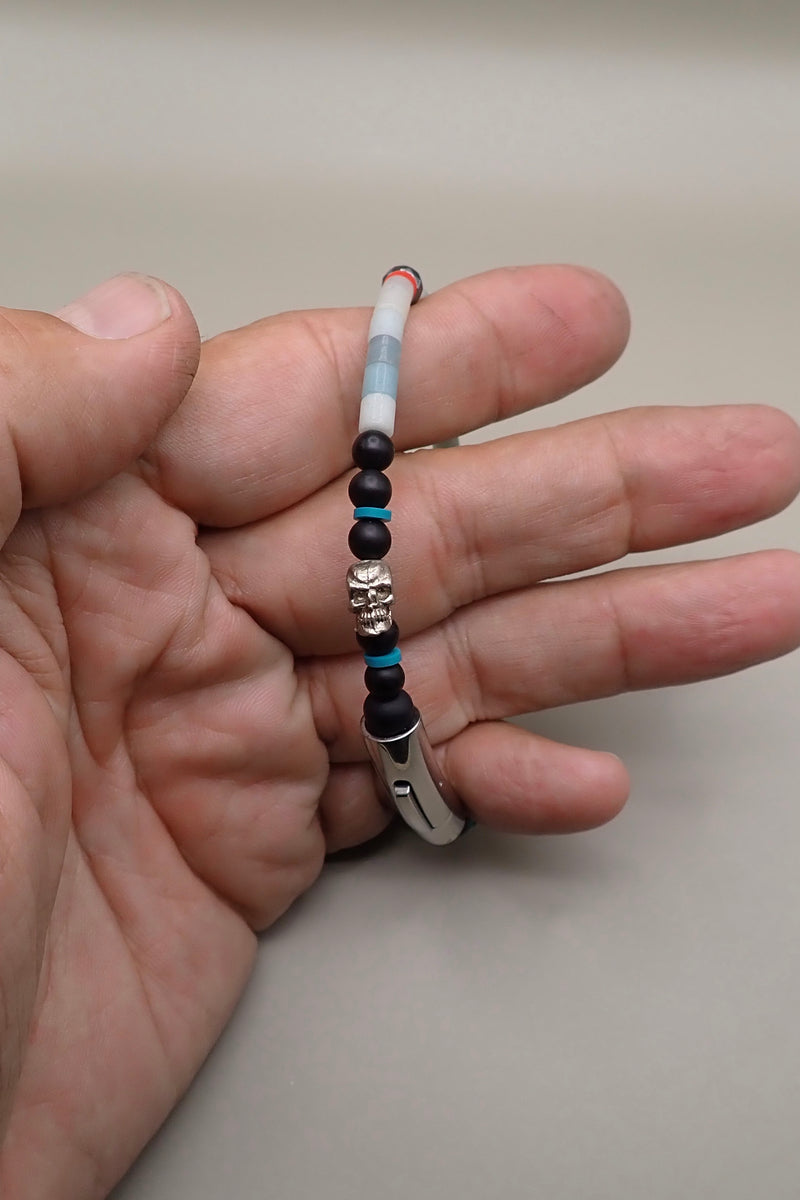 AMAZONITE & BLACK ONYX  BRACELET