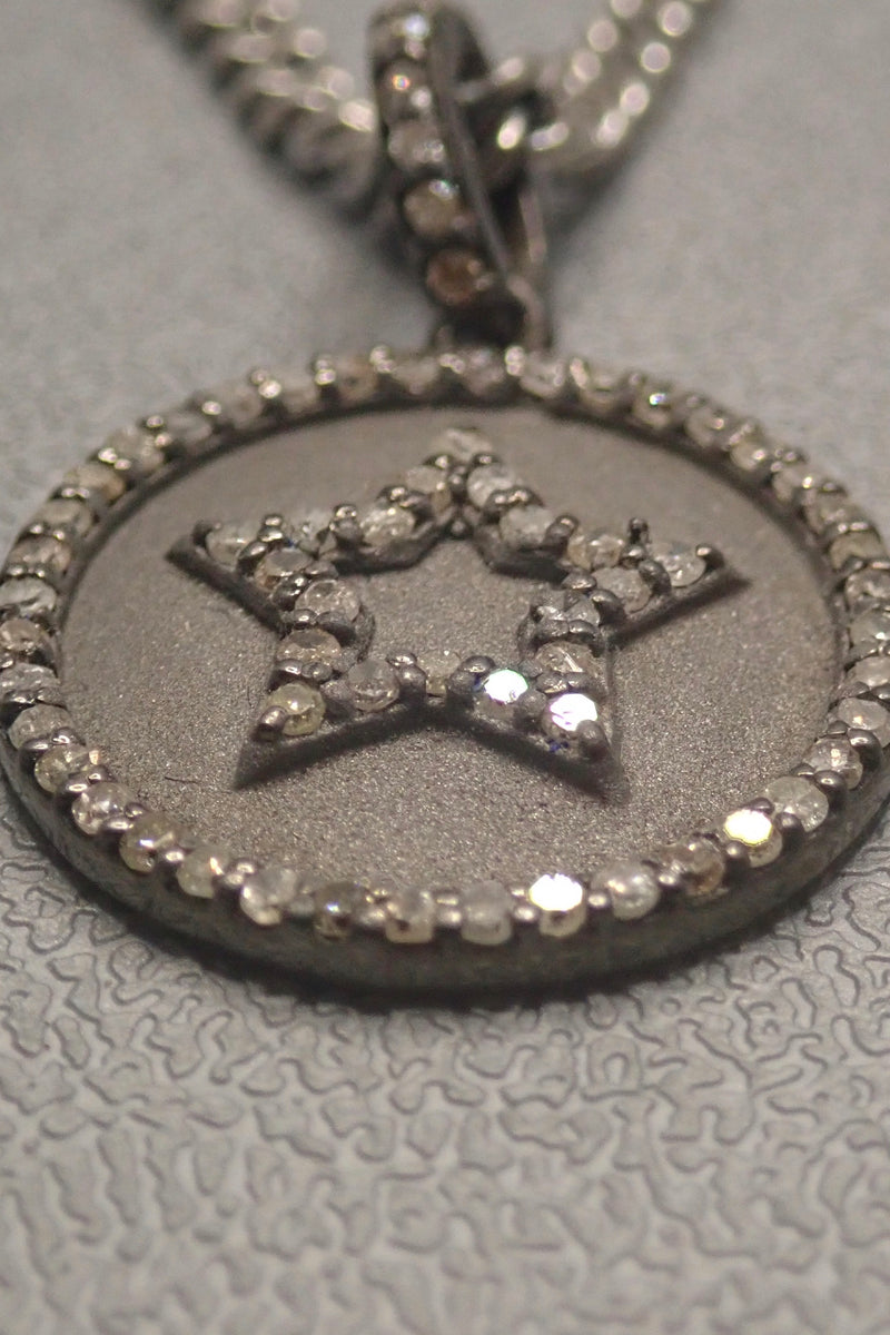 DIAMOND STAR DISC NECKLACE