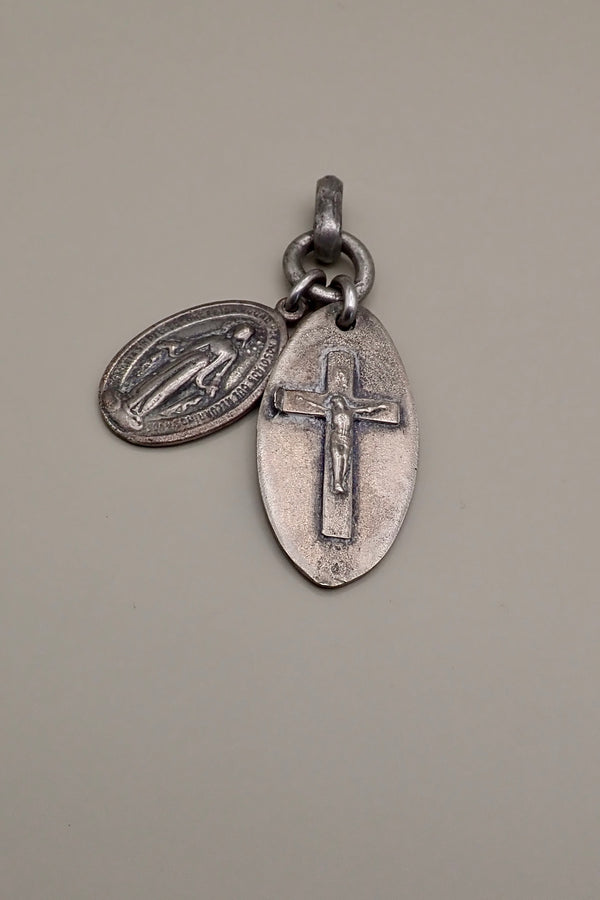 OVAL CROSS TAG & MEDAL PENDANT