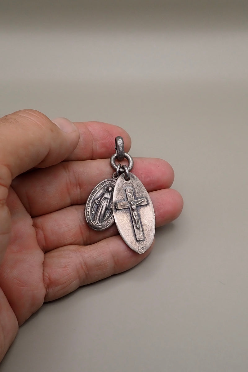 OVAL CROSS TAG & MEDAL PENDANT