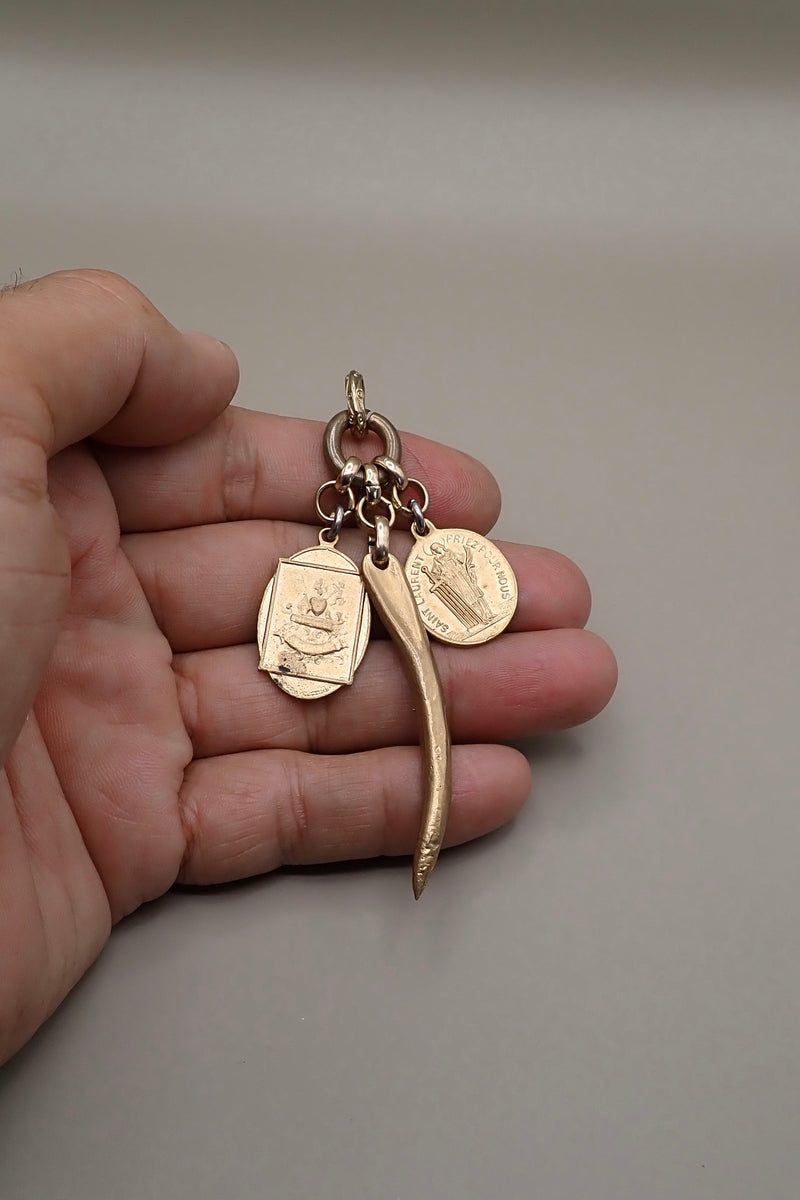 LONG HORN & MEDALS PENDANT