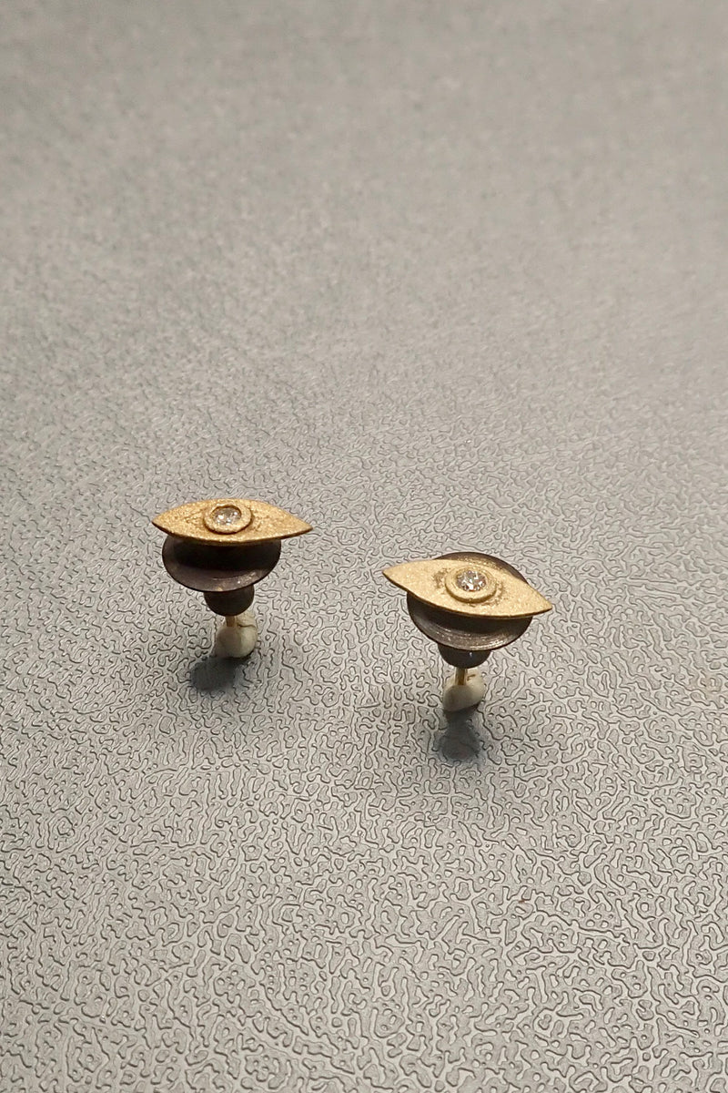 ROUND DIAMONDS STUD - one pair made