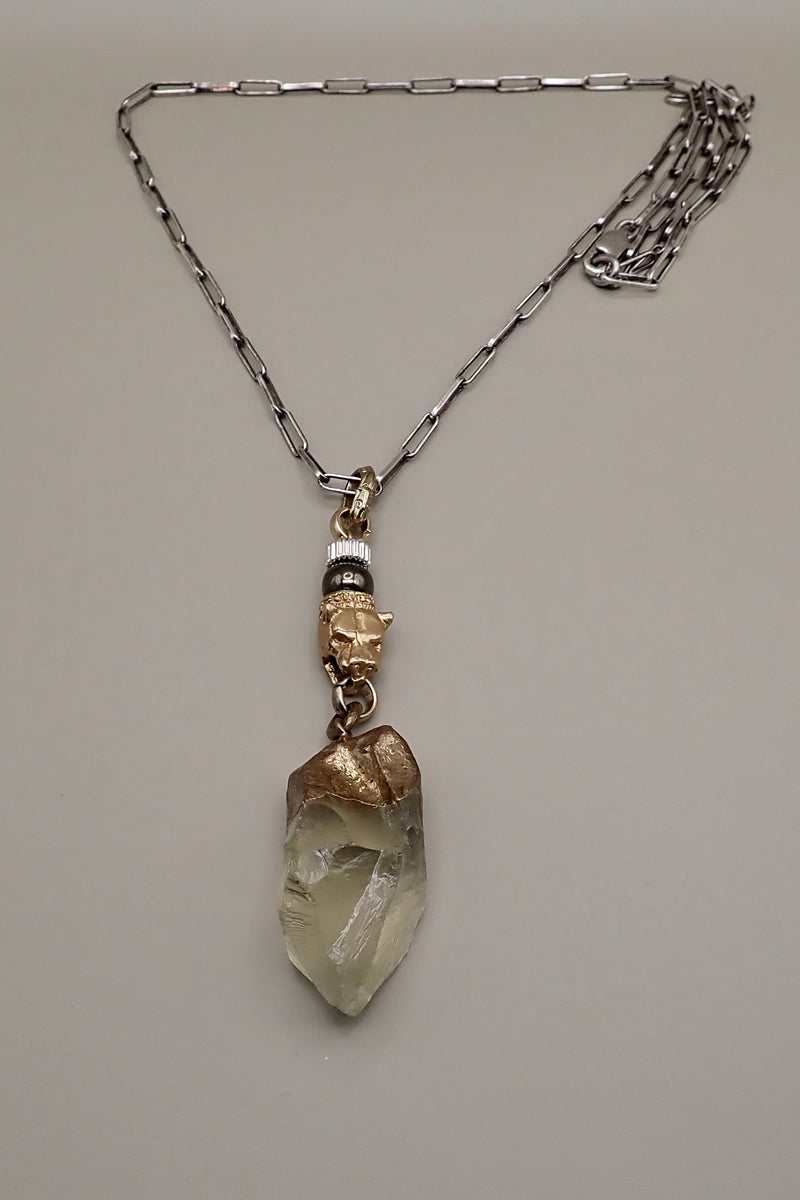 ROCK CRYSTAL LION NECKLACE
