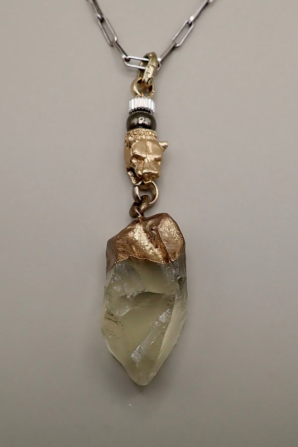 ROCK CRYSTAL LION NECKLACE