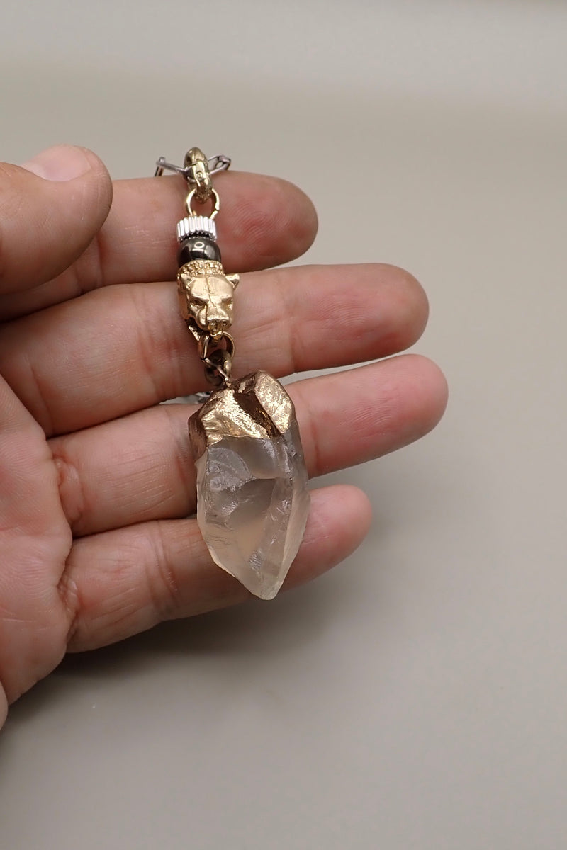 ROCK CRYSTAL LION NECKLACE