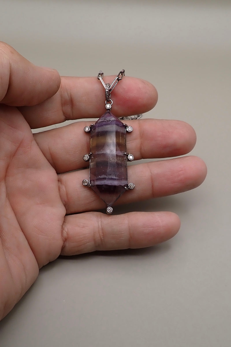 AMETHYST & DIAMONDS NECKLACE