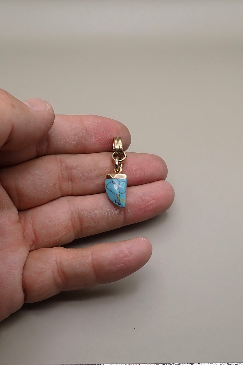 TURQUOISE TOOTH PENDANT