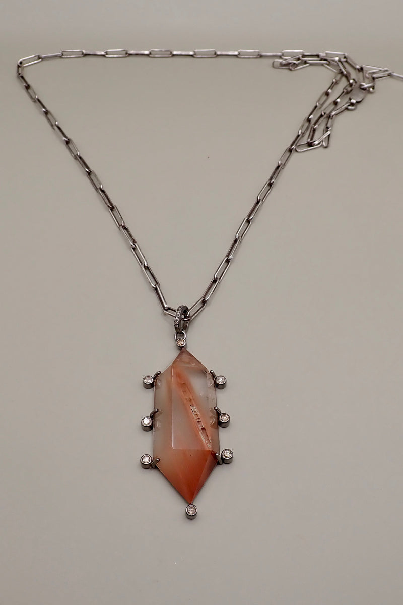 ORANGE RUTILATED QUARTZ NECKLACE
