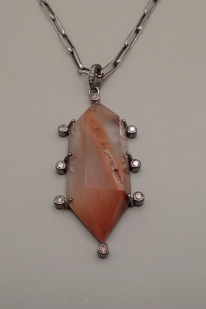 ORANGE RUTILATED QUARTZ NECKLACE