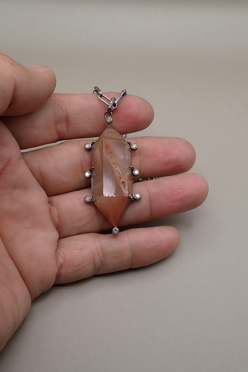 ORANGE RUTILATED QUARTZ NECKLACE