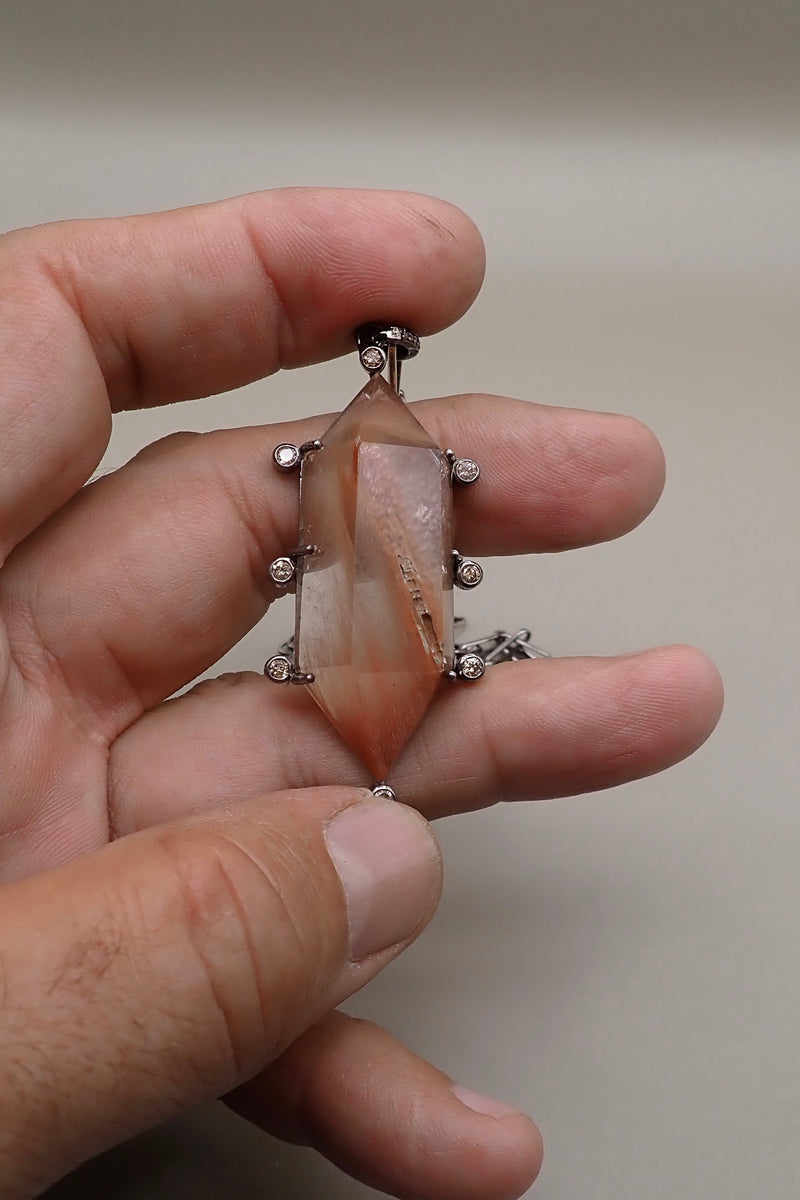 ORANGE RUTILATED QUARTZ NECKLACE