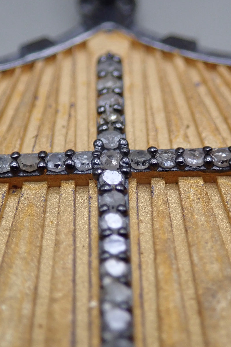 DIAMOND CROSS SHIELD NECKLACE