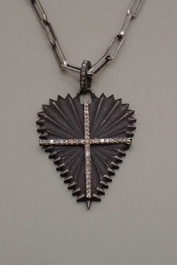 DIAMOND CROSS SHIELD NECKLACE