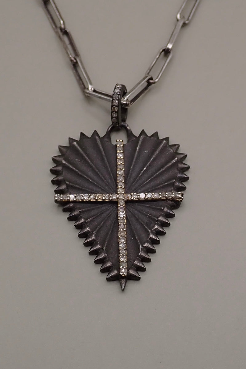 DIAMOND CROSS SHIELD NECKLACE