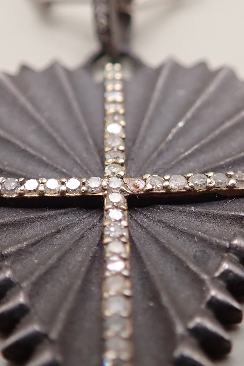 DIAMOND CROSS SHIELD NECKLACE