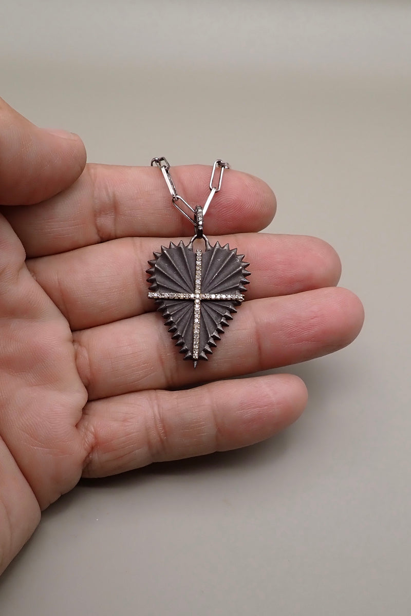 DIAMOND CROSS SHIELD NECKLACE