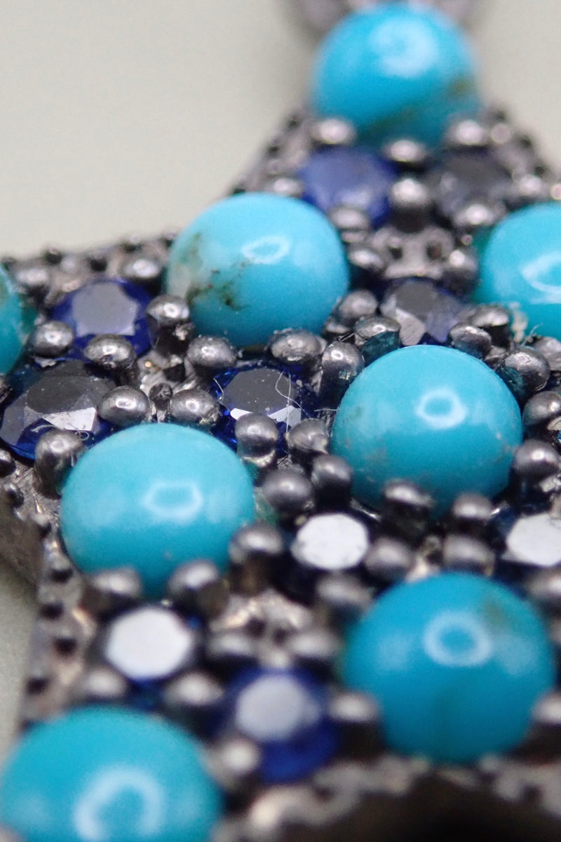 TURQUOISE & SAPPHIRE STAR PENDANT