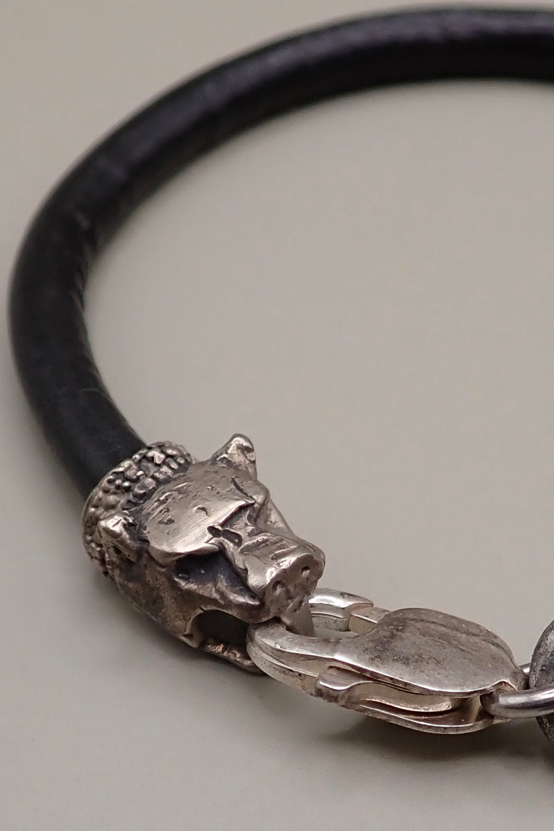 LION HEADS LEATHER BRACELET
