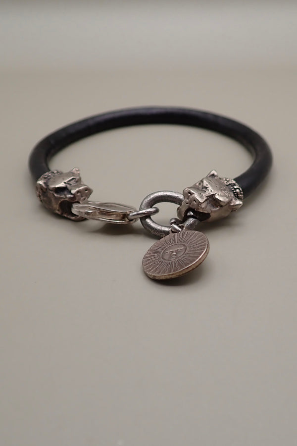 LION HEADS LEATHER BRACELET