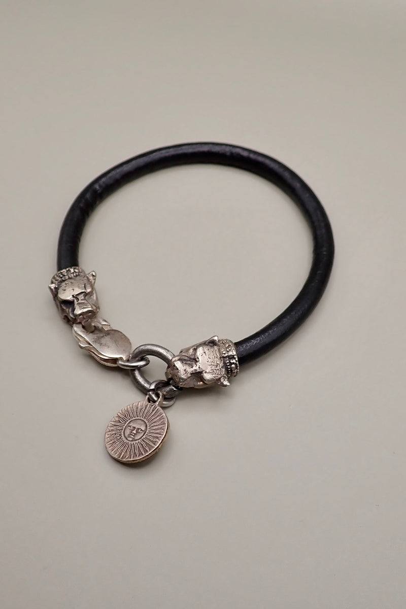 LION HEADS LEATHER BRACELET