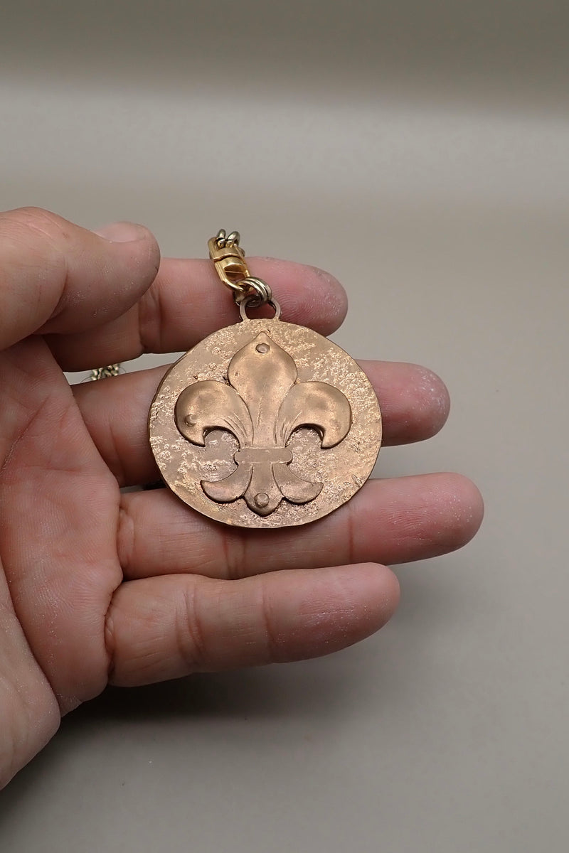 FLEUR DE LIS MEDALLION NECKLACE