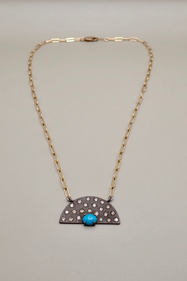 TURQUOISE & DIAMONDS PENDANT