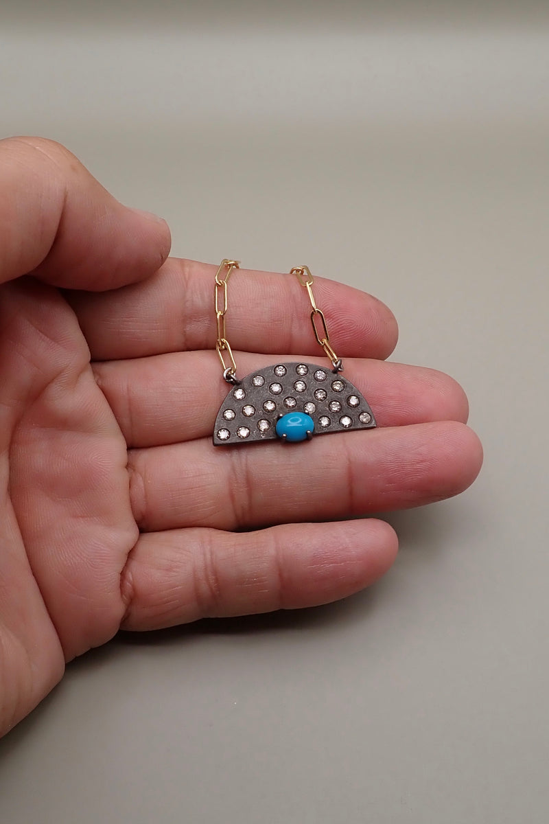 TURQUOISE & DIAMONDS PENDANT