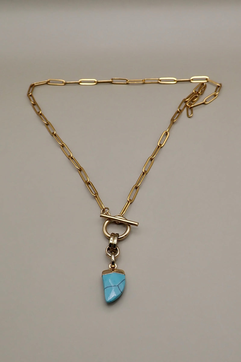 TURQUOISE TOOTH NECKLACE
