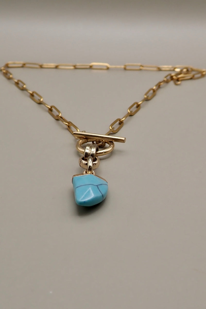 TURQUOISE TOOTH NECKLACE