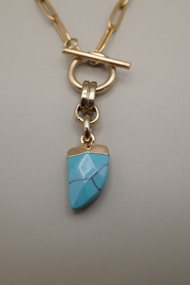 TURQUOISE TOOTH NECKLACE