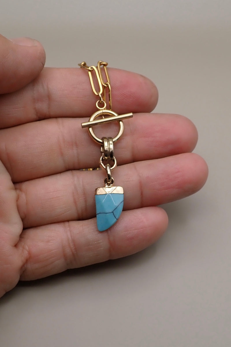 TURQUOISE TOOTH NECKLACE
