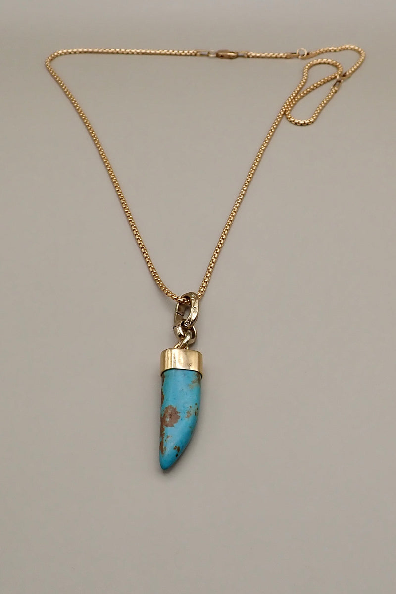 TURQUOISE HORN NECKLACE