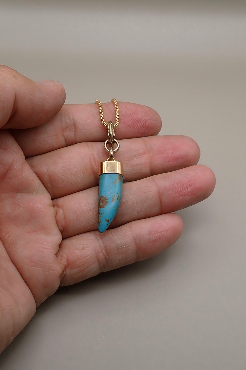 TURQUOISE HORN NECKLACE