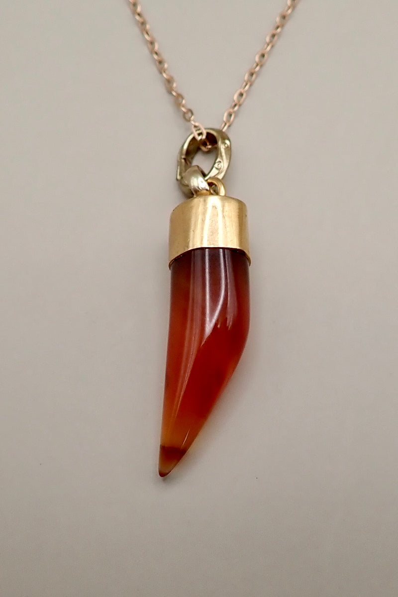 CARNELIAN HORN PENDANT