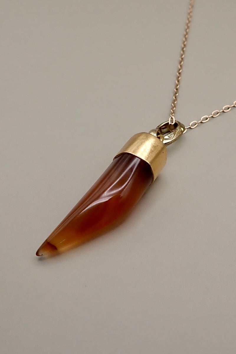 CARNELIAN HORN PENDANT